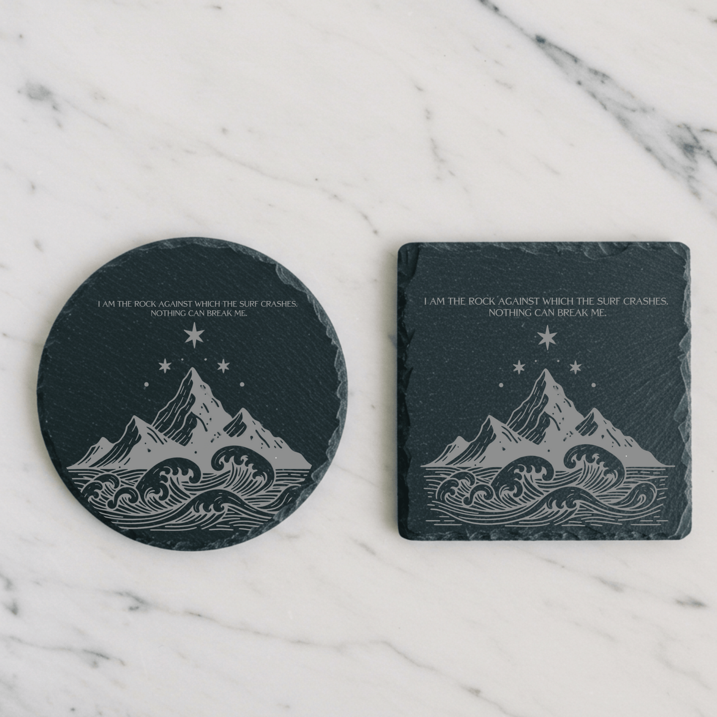 'Nesta' Engraved Slate Coaster